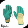 SRSAFETY 10G coton jaune doublé 3/4 gants revêtus de l&#39;industrie du latex